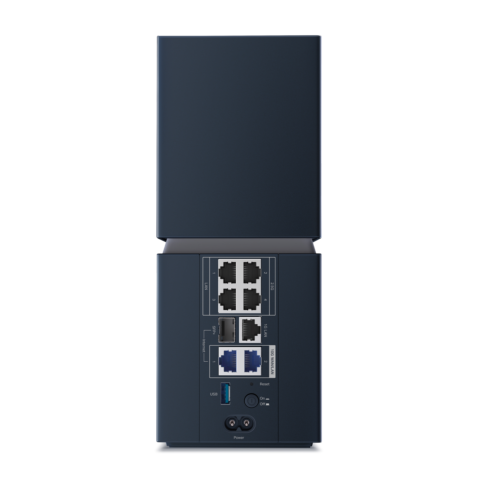 Archer 8 Ultra BN800 rear panel with labelled Ethernet, SFP+, USB and power connections